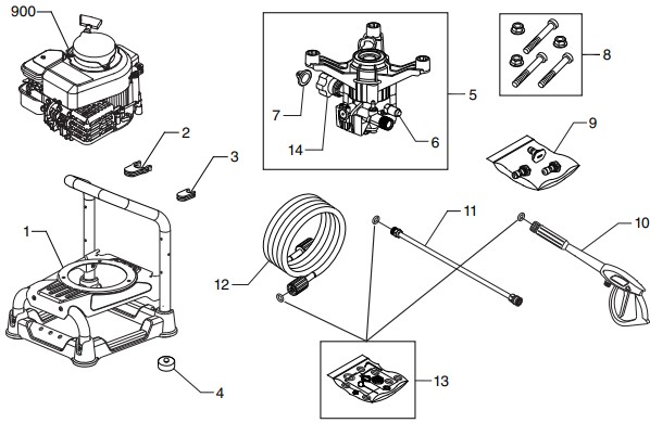 Craftsman 2,000 psi power washer model 020535-0 replacement parts & manuals